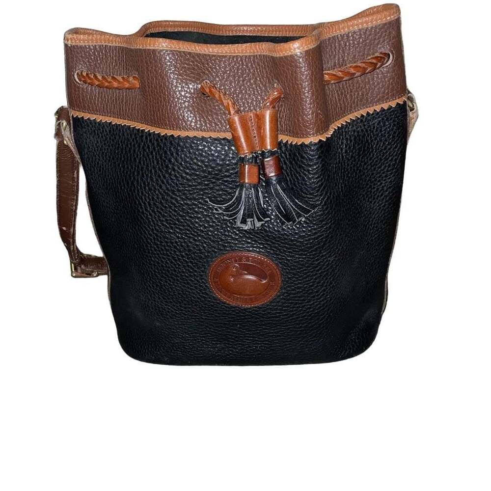 A4 758354 Vintage Dooney & Bourke All-Weather Leather Teton Drawstring Bucket